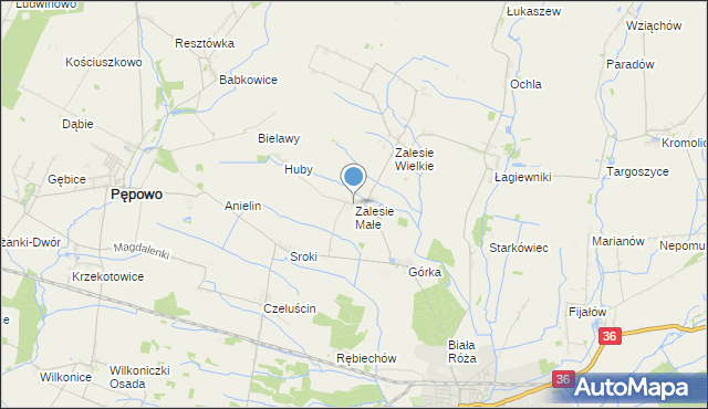 mapa Zalesie Małe, Zalesie Małe na mapie Targeo